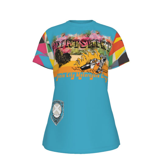 Women's Dirt Bike Fun Slogan T-Shirt | Round Neck | 100% Cotton vcgp Virginia City Motorcycle Company Apparel in Nevada USA