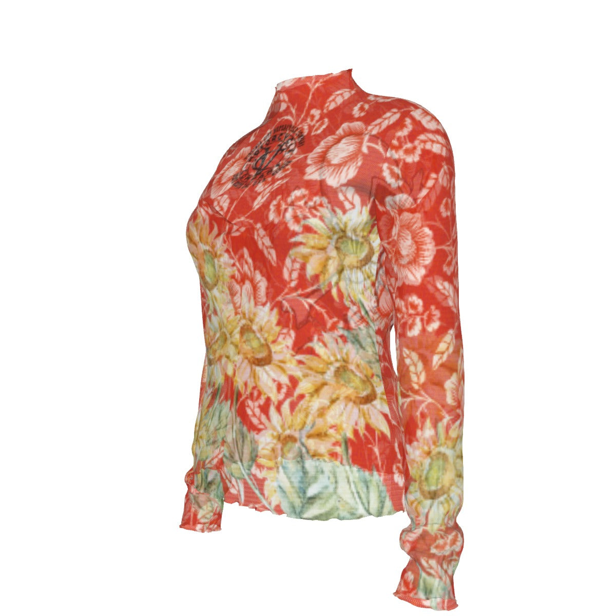 Sunflower Women's Long Sleeve Mesh Shirt Virginia City Motorcycle Company Apparel in Nevada USA