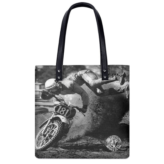ass over tea kettle dirt bike #181 vintage image on PU Bag