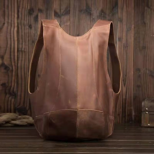 Faux Leather Beetle Backpack Purse with single zipper pocket