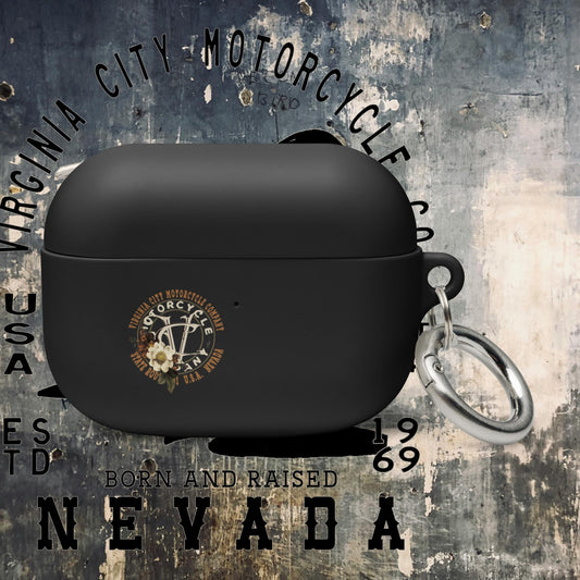 VC Motorcycle Company Logo AirPods case airpod case Virginia City Motorcycle Company Apparel in Nevada USA