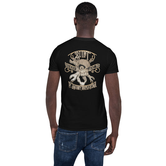 VCMCo. Built Men's Black Skull T-Shirt Men's T-Shirt Virginia City Motorcycle Company Apparel in Nevada USA