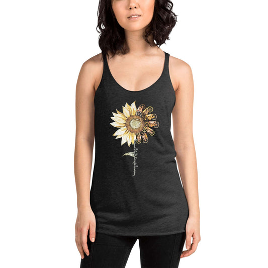 Charleys Sunflower - Women's Racerback Tank Ladies Tank Top Virginia City Motorcycle Company Apparel