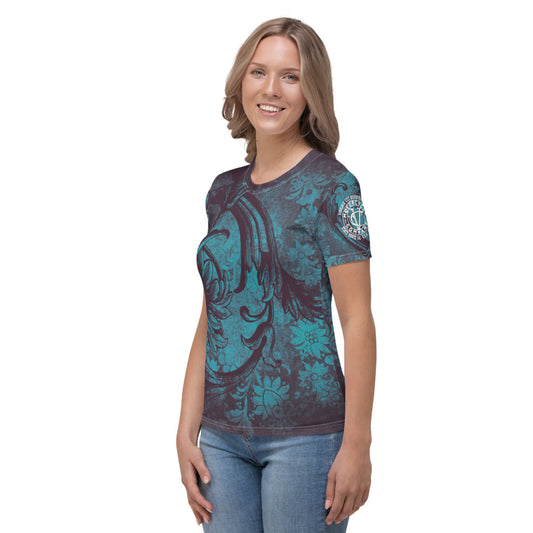 Skull & Cross Bones - Women's Skull T-shirt Ladies T-Shirt Virginia City Motorcycle Company Apparel