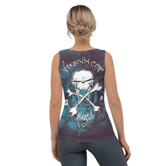 Skull & Cross Bone - Women's Skull Tank Top Ladies Tank Top Virginia City Motorcycle Company Apparel