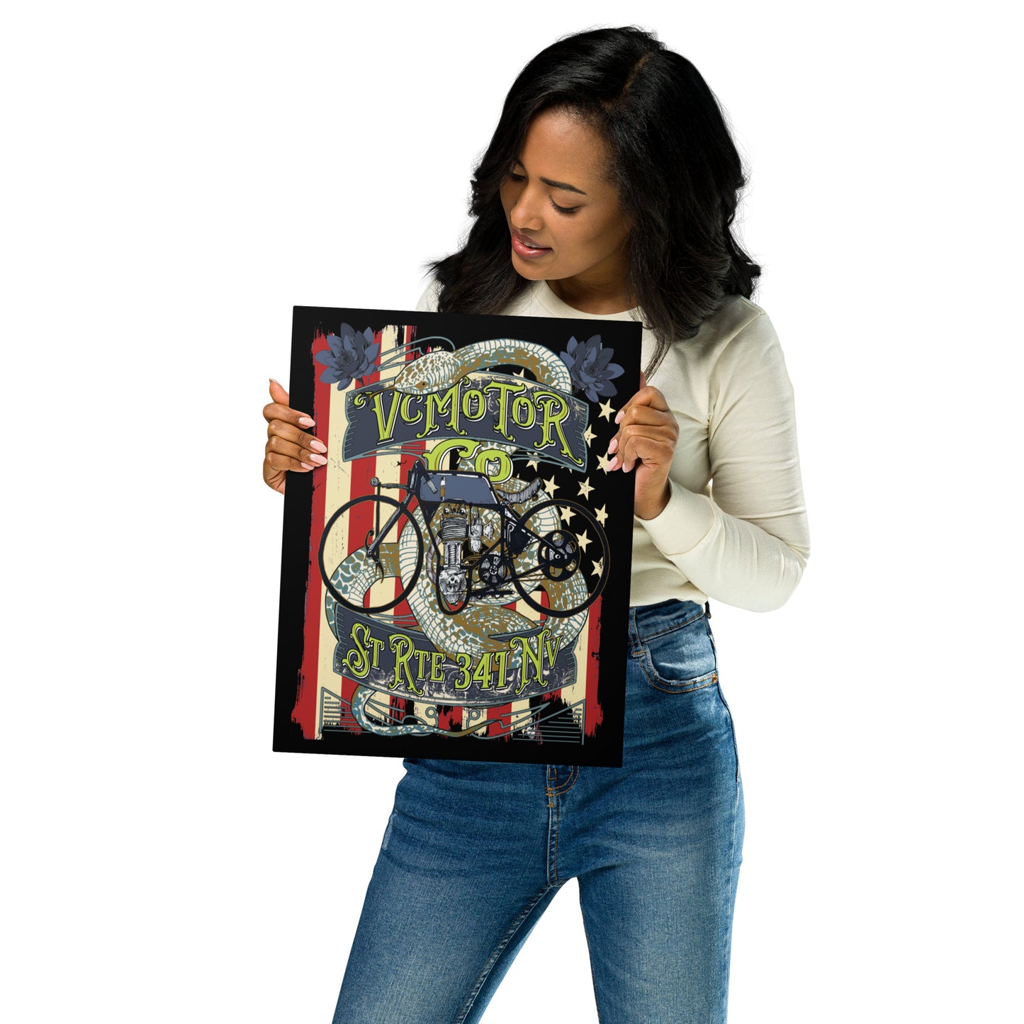 Vintage Bike Tattoo Metal Sign metal sign Virginia City Motorcycle Company Apparel