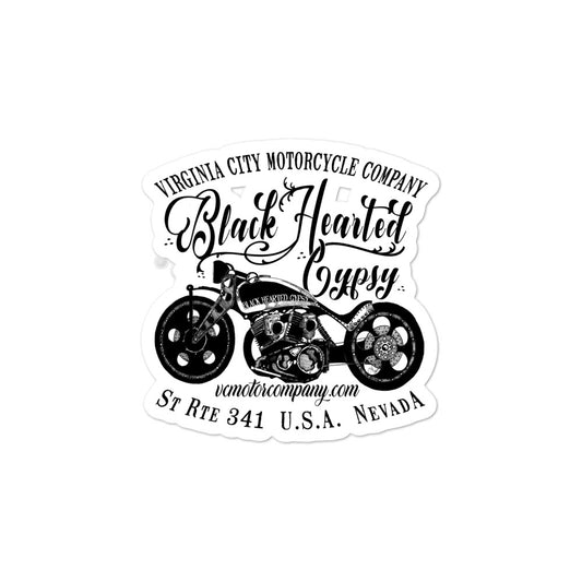 Black Hearted Gypsy sticker Stickers Virginia City Motorcycle Company Apparel