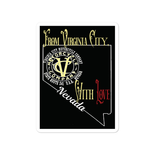 From VCMCo. with Love sticker Stickers Virginia City Motorcycle Company Apparel