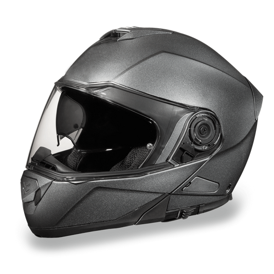 MG1-GM D.O.T. DAYTONA GLIDE- GUN METAL GREY METALLIC Modular Helmets Virginia City Motorcycle Company Apparel 
