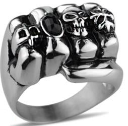 R153 Stainless Steel Ring Fist Biker Ring | Virginia City
