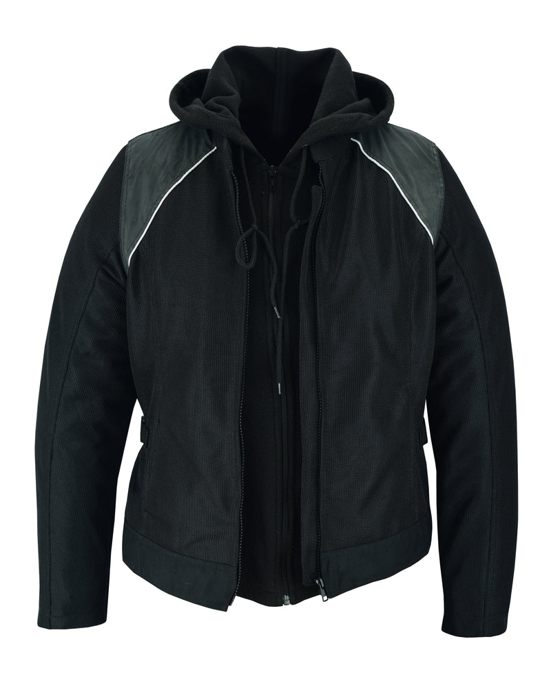 DS867 Women's Mesh 3-in-1 Riding Jacket (Black/Black Tone Reflective) New Arrivals Virginia City Motorcycle Company Apparel 
