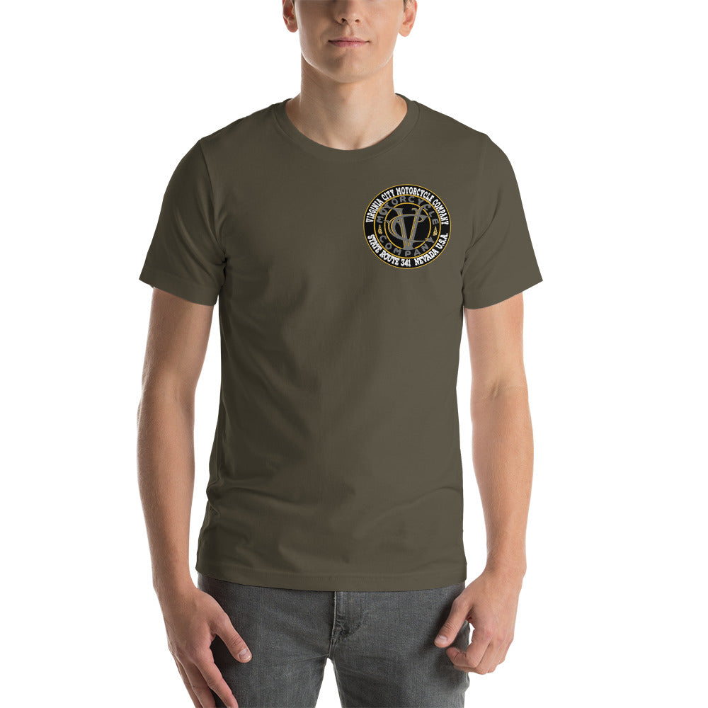 VC Motor Co. Pit Crew -  Men's Retro  Skull T-Shirt Men's Shirts Virginia City Motorcycle Company Apparel 