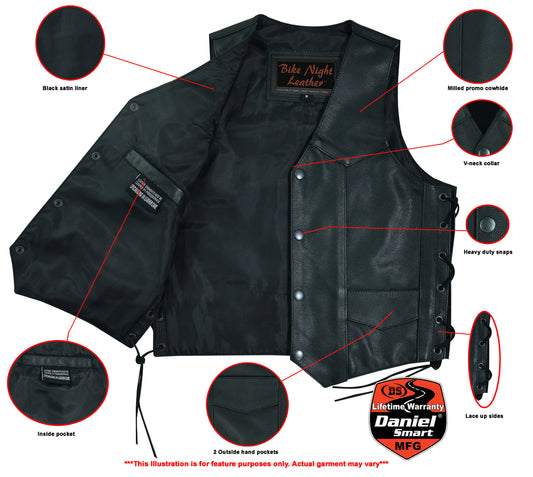 Men's Leather Vest by Daniel Smart Manufacturing 