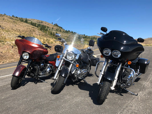 Family motorcycle ride through Genoa and Monitor Pass, Northern Nevada
