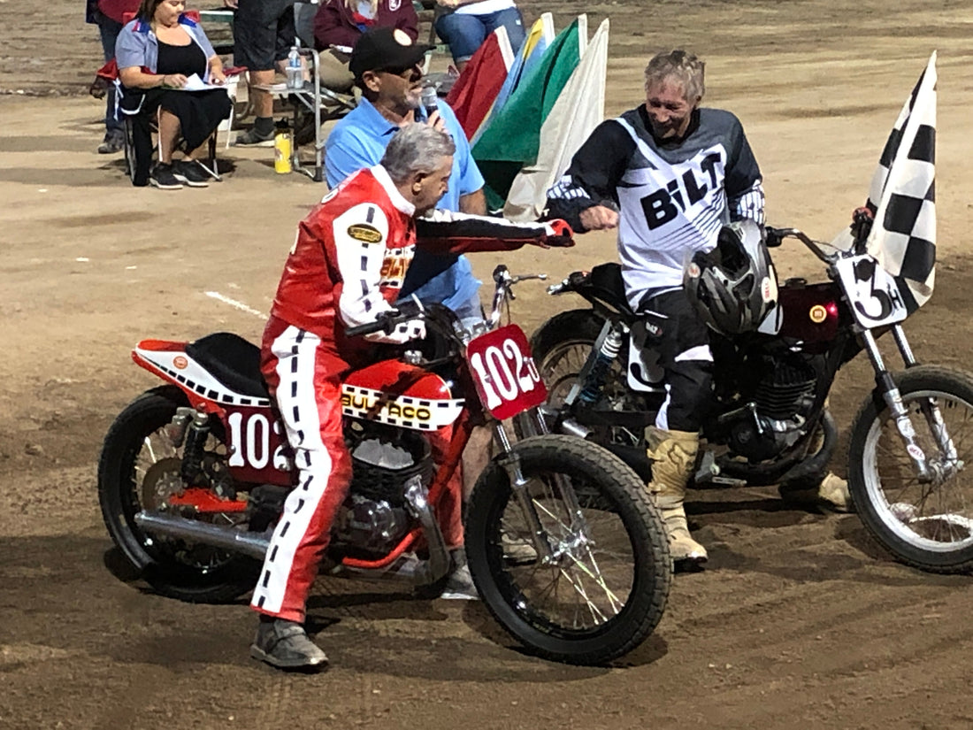 Flat track motorcycle racing at Fuji Park, Carson City Nevada 2019