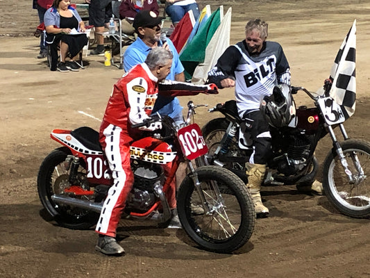 Flat track motorcycle racing at Fuji Park, Carson City Nevada 2019