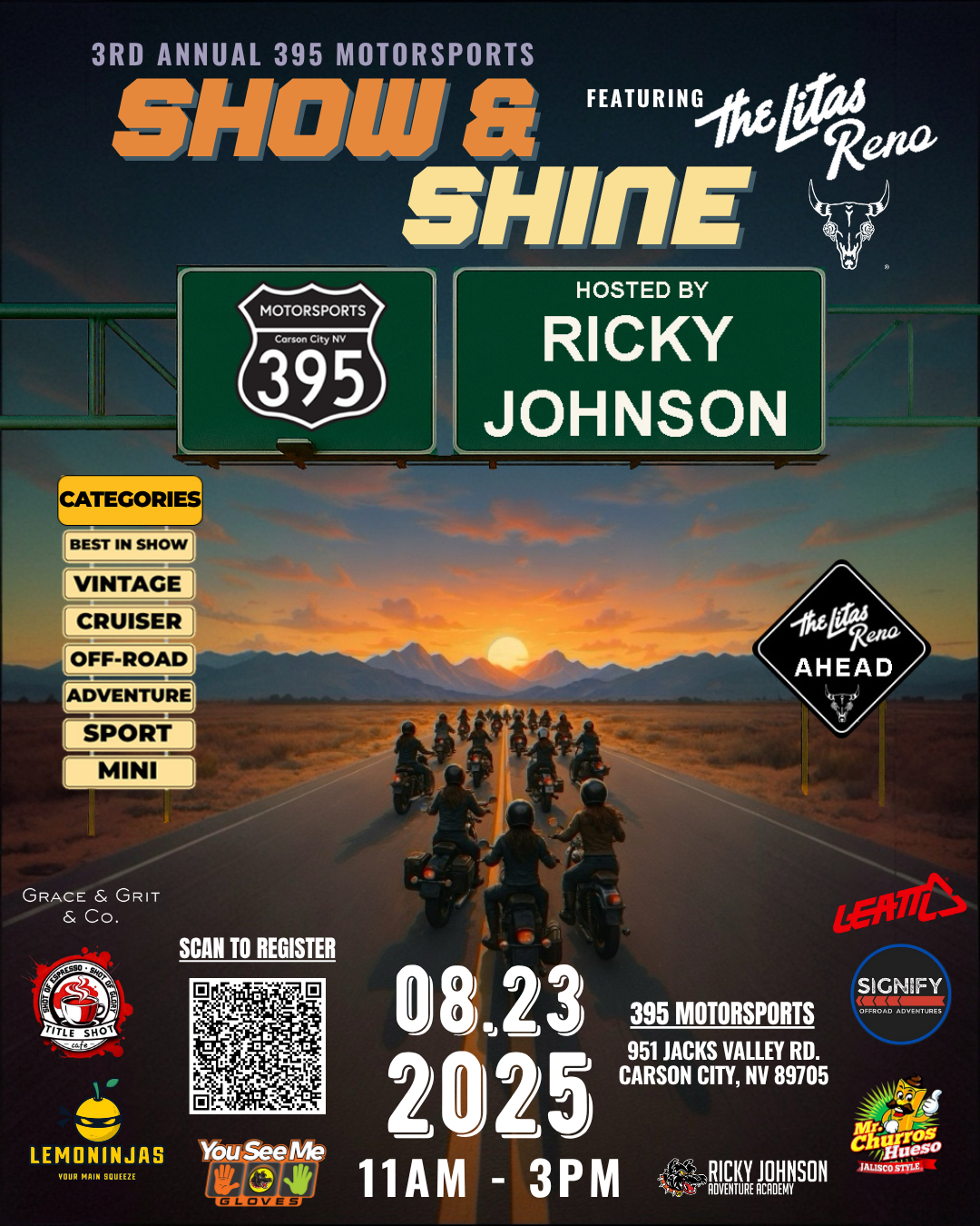 Show and Shine 395 Motorsports event Aug 23 2025