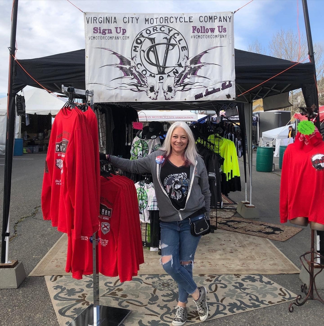 Virginia City Grand Prix 2022 — VCMCo. booth, 51st annual VCGP