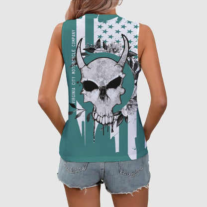 Let us talk of freedom women's sport cotton tank Women's Shirts Virginia City Motorcycle Company Apparel in Nevada USA