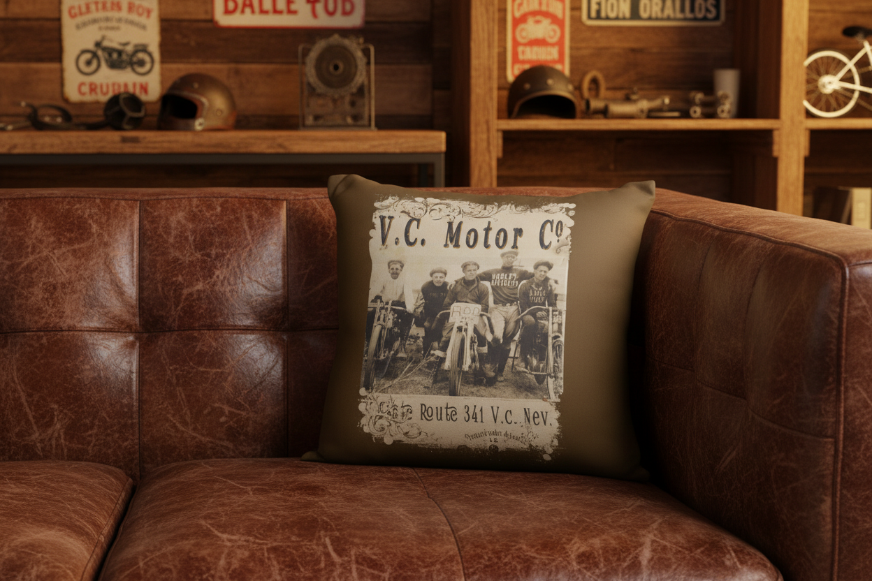 20x12 lumbar pillow on leather couch in man cave