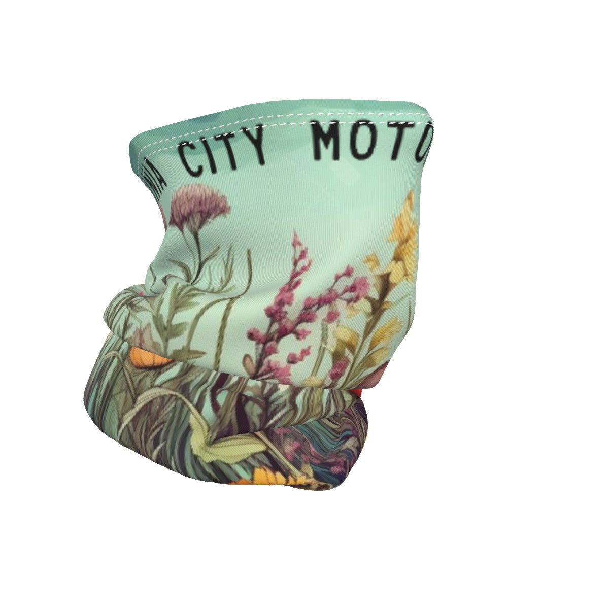 Neck Gaiter with Multi-Colored Wildflowers Print - Lightweight & Breathable for Summer Half Facemasks Virginia City Motorcycle Company Apparel in Nevada USA
