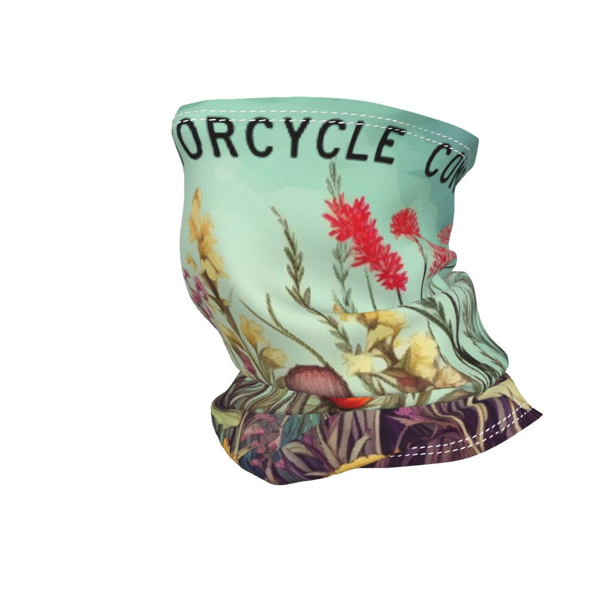 Neck Gaiter with Multi-Colored Wildflowers Print - Lightweight & Breathable for Summer Half Facemasks Virginia City Motorcycle Company Apparel in Nevada USA