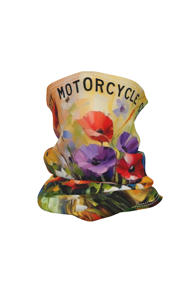 Neck Gaiter - Anemone Flowers Print, Thin & Cool for Summer Half Facemasks Virginia City Motorcycle Company Apparel in Nevada USA