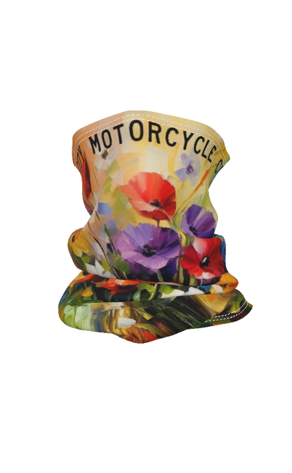 Neck Gaiter - Anemone Flowers Print, Thin & Cool for Summer Half Facemasks Virginia City Motorcycle Company Apparel in Nevada USA