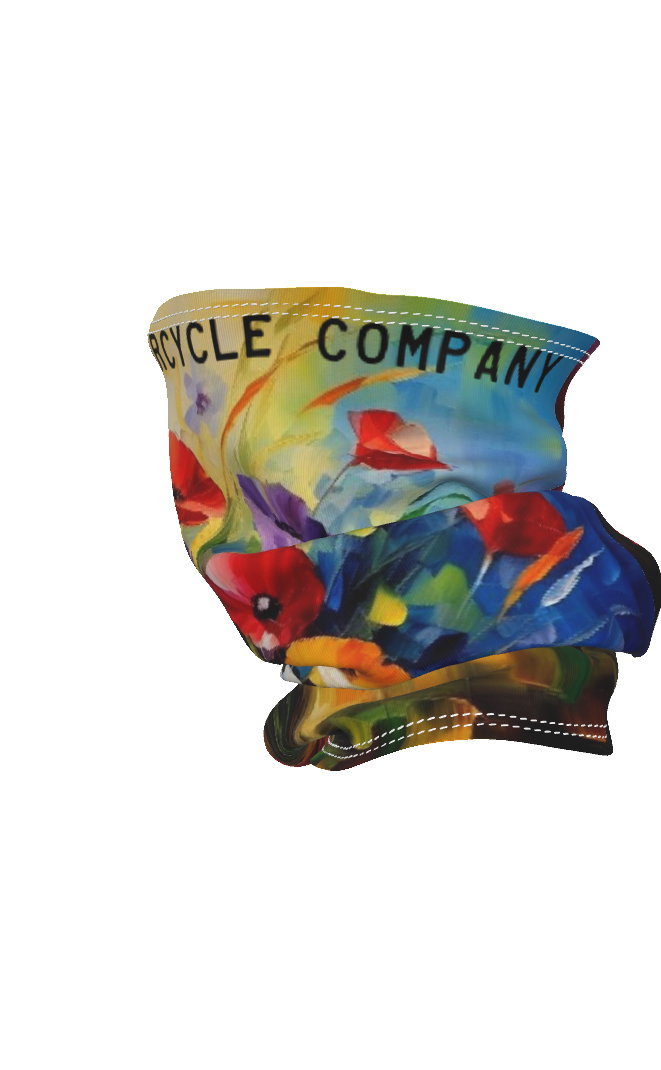 Neck Gaiter - Anemone Flowers Print, Thin & Cool for Summer Half Facemasks Virginia City Motorcycle Company Apparel in Nevada USA