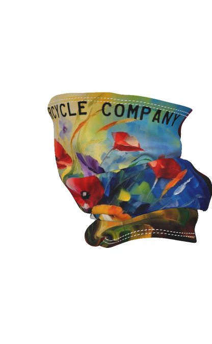 Neck Gaiter - Anemone Flowers Print, Thin & Cool for Summer Half Facemasks Virginia City Motorcycle Company Apparel in Nevada USA