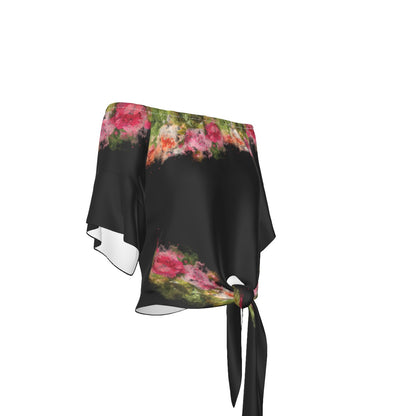 V-Twin Valentine Women's Off-shoulder Tie up Blouse Ladies T-Shirt Virginia City Motorcycle Company Apparel in Nevada USA