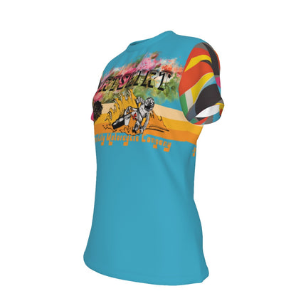 Women's Dirt Bike Fun Slogan T-Shirt | Round Neck | 100% Cotton vcgp Virginia City Motorcycle Company Apparel in Nevada USA