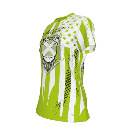 Women's Round Neck Short Sleeve # dirtshirt Just Riding  | 100% Cotton vcgp Virginia City Motorcycle Company Apparel in Nevada USA