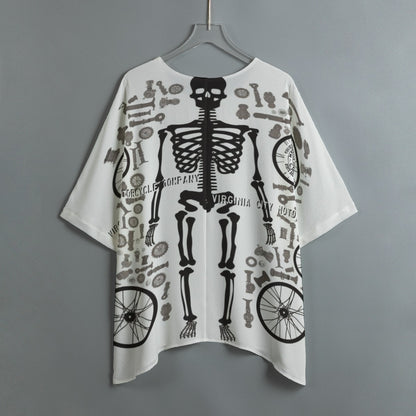 Women's Skeleton Large Sleeve Shirt (plus size)  Virginia City Motorcycle Company Apparel in Nevada USA