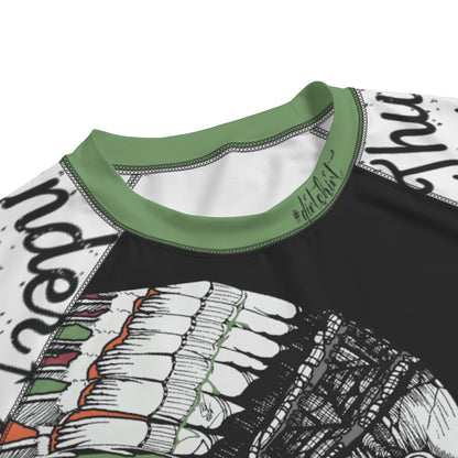 Men's Long Sleeve Active T-Shirt with Indian Chief Skull Print vcgp Virginia City Motorcycle Company Apparel in Nevada USA