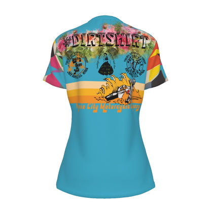 Women's Dirt Bike Fun Slogan T-Shirt | Round Neck | 100% Cotton vcgp Virginia City Motorcycle Company Apparel in Nevada USA