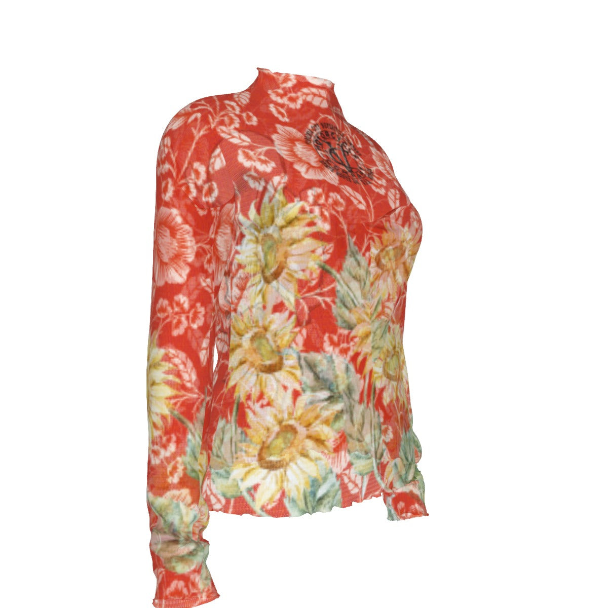 Sunflower Women's Long Sleeve Mesh Shirt  Virginia City Motorcycle Company Apparel in Nevada USA