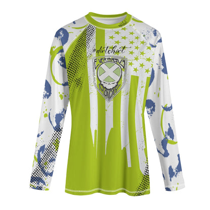 Just Riding #dirtshirt Long Sleeve Ladies Motocross Shirt vcgp Virginia City Motorcycle Company Apparel in Nevada USA