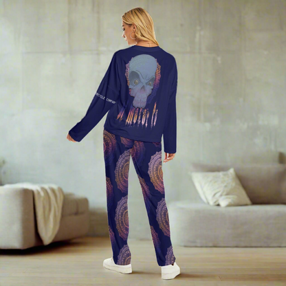 Toxic Skull Women's Pajama Loungewear Set lounge wear Virginia City Motorcycle Company Apparel in Nevada USA