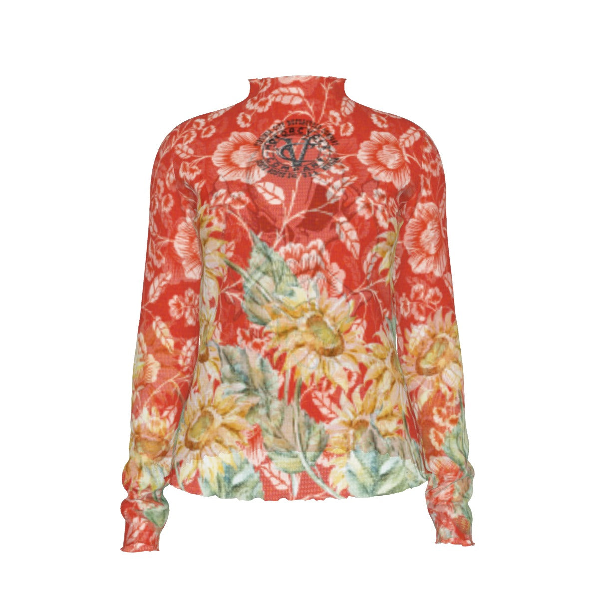 Sunflower Women's Long Sleeve Mesh Shirt  Virginia City Motorcycle Company Apparel in Nevada USA