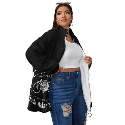 Cycle Maker - Oversized Fuzzy Fleece Zip Up Jacket Hoodie Virginia City Motorcycle Company Apparel in Nevada USA