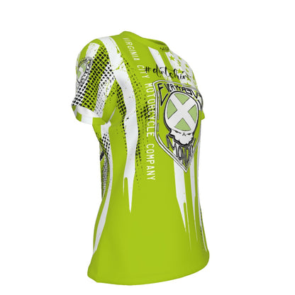 Women's Round Neck Short Sleeve # dirtshirt Just Riding  | 100% Cotton vcgp Virginia City Motorcycle Company Apparel in Nevada USA