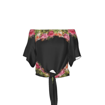 V-Twin Valentine Women's Off-shoulder Tie up Blouse Ladies T-Shirt Virginia City Motorcycle Company Apparel in Nevada USA