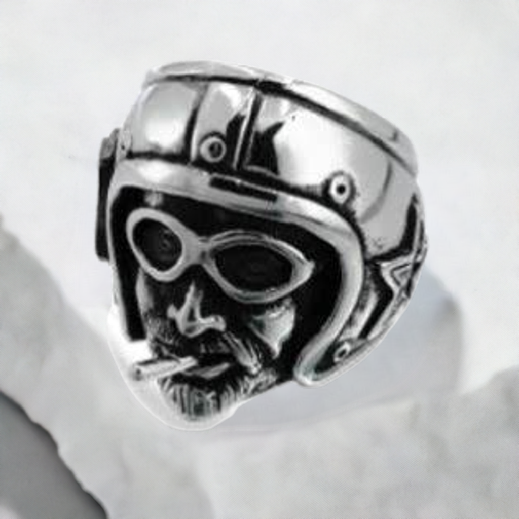 R162 Stainless Steel Ride Pilot Biker Ring