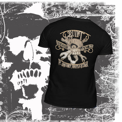 VCMCo. Built Men's Black Skull T-Shirt Men's T-Shirt Virginia City Motorcycle Company Apparel in Nevada USA