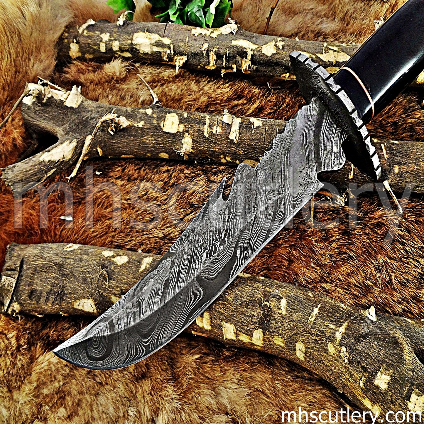 Custom Handmade Damascus Steel Fancy Hunter Bowie