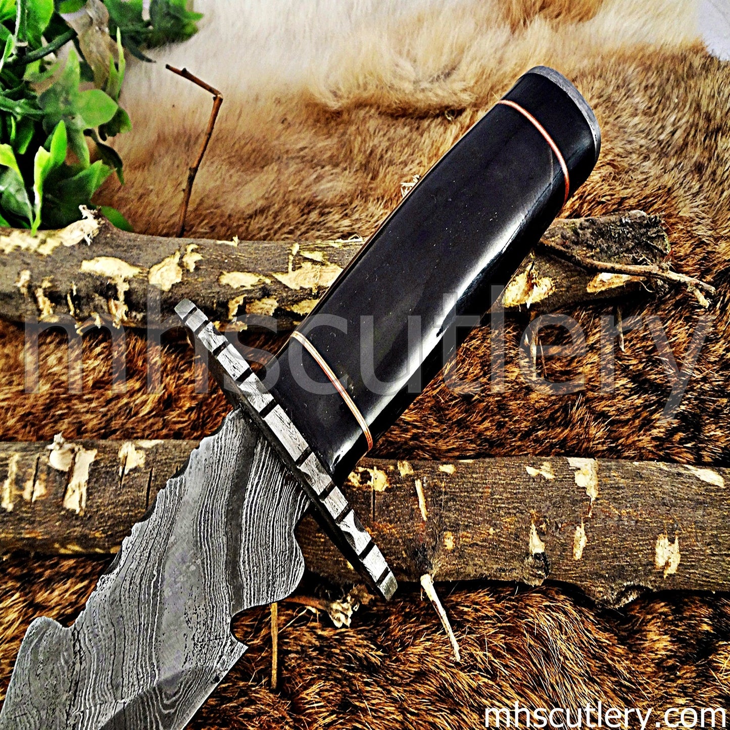 Custom Handmade Damascus Steel Fancy Hunter Bowie