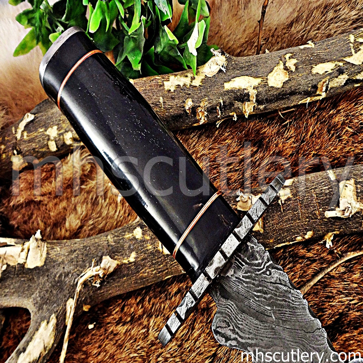 Custom Handmade Damascus Steel Fancy Hunter Bowie