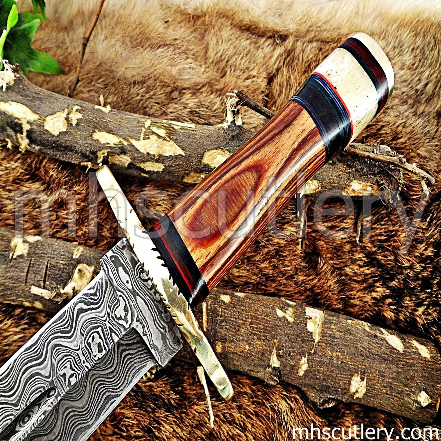 Custom Hand Forged Damascus Steel Hunter Dagger Knife