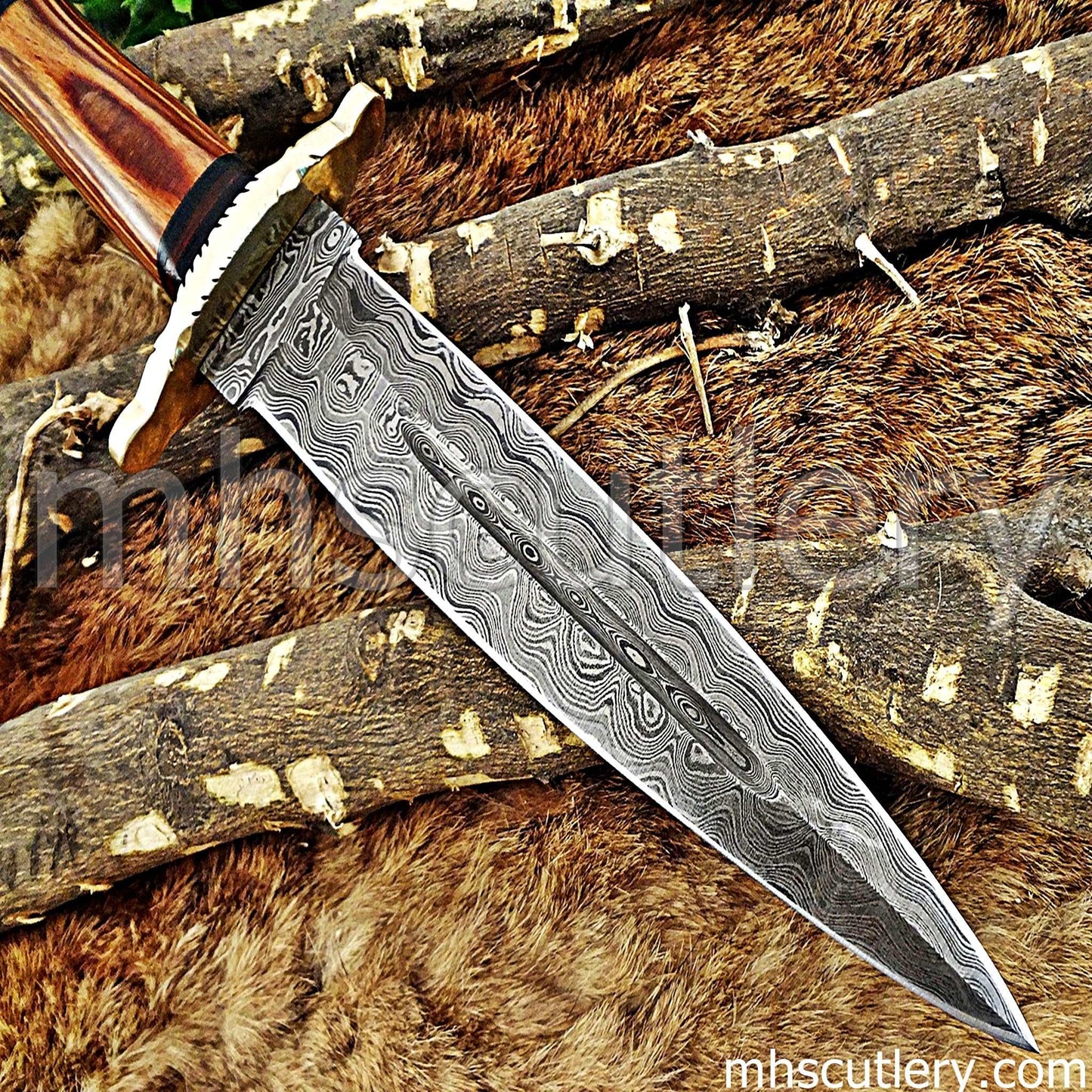 Custom Hand Forged Damascus Steel Hunter Dagger Knife